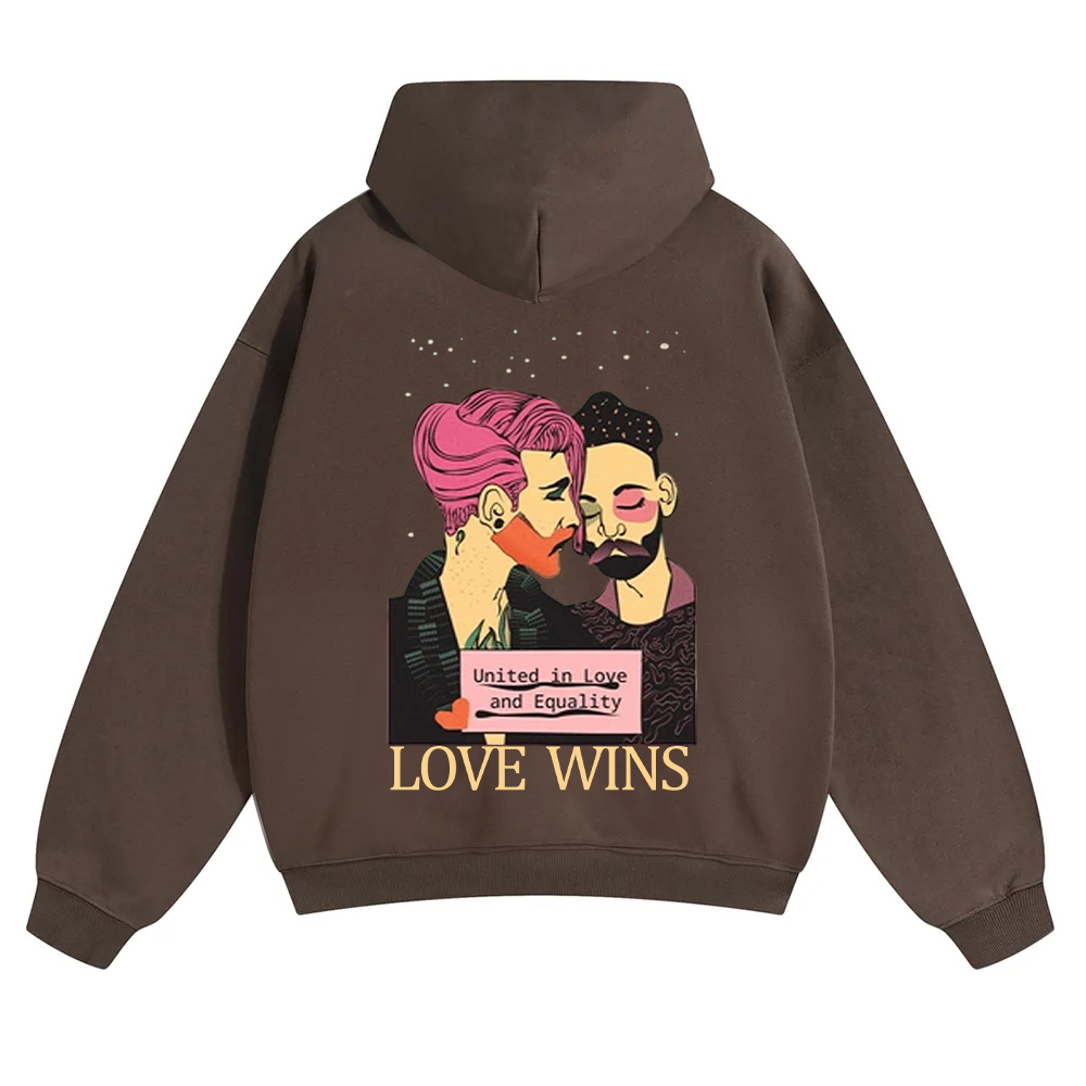 United in Love and Equality Love Wins Unisex Solid Color Hoodie wearishow