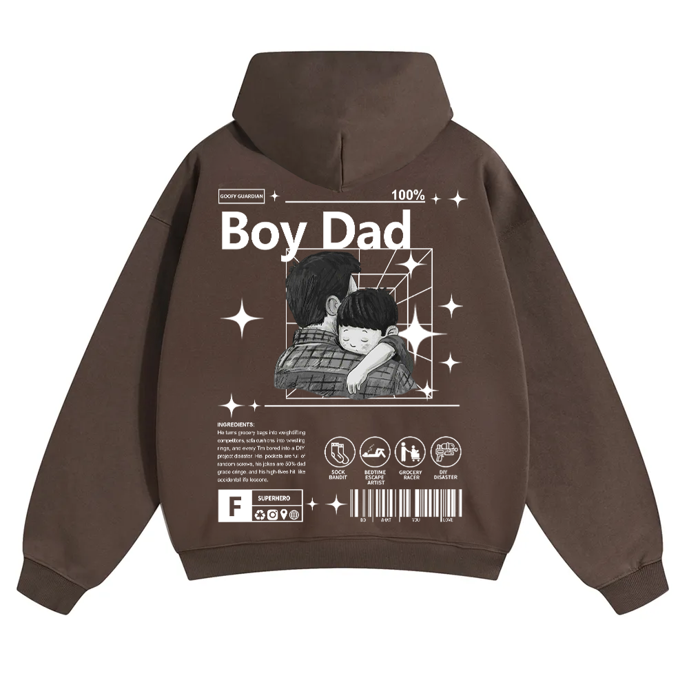 Boy Dad Unisex Solid Color Hoodie wearishow