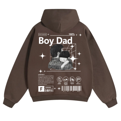Boy Dad Unisex Solid Color Hoodie wearishow