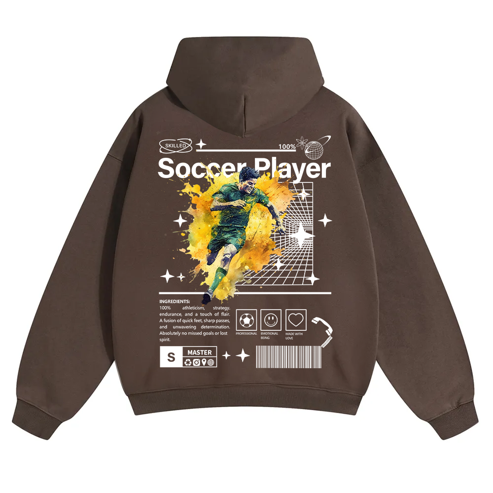 Soccer Player Unisex Solid Color Hoodie wearishow
