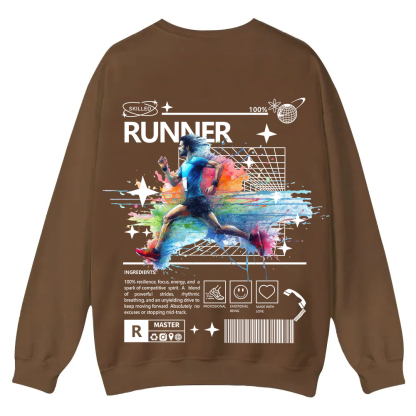 Runner Casual Crewneck Sweatshirt wearishow
