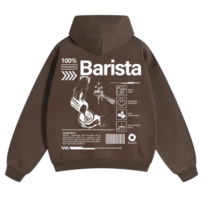 Barista Unisex Solid Color Hoodie wearishow