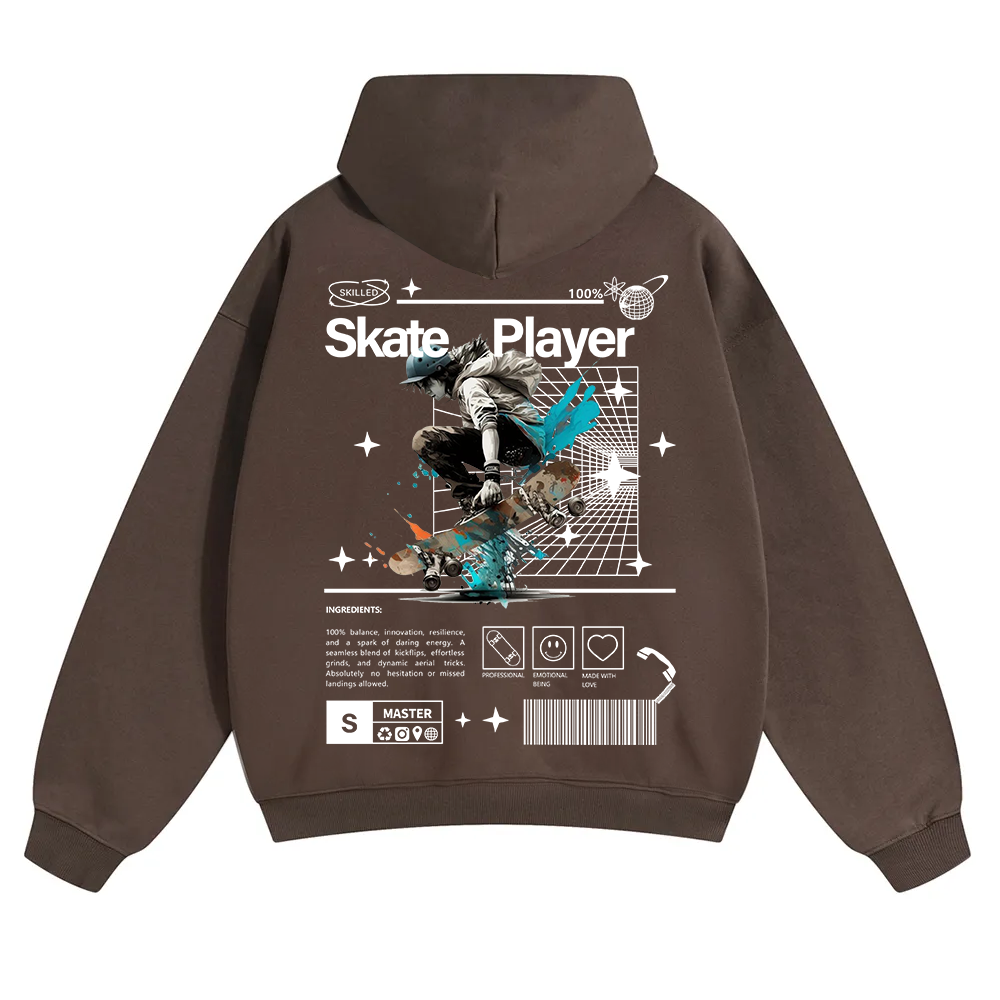 Skate Player  Unisex Solid Color Hoodie wearishow