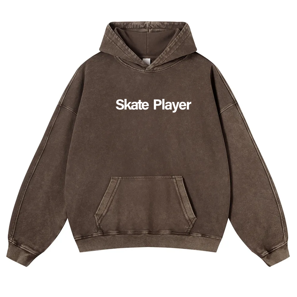 Skate Player  Washed Hoodie wearishow