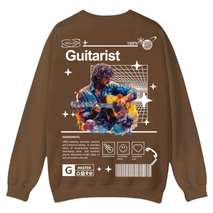Guitarist Casual Crewneck Sweatshirt wearishow