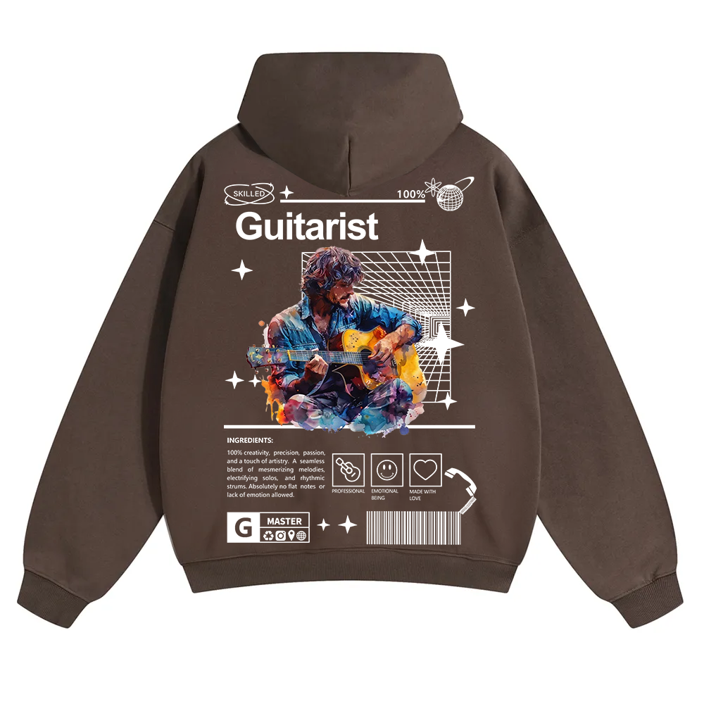 Guitarist Unisex Solid Color Hoodie wearishow