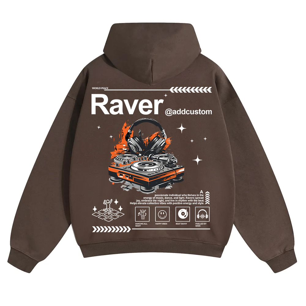 Addcustom Raver Unisex Solid Color Hoodie wearishow