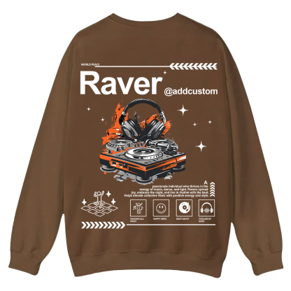 Addcustom Raver Casual Crewneck Sweatshirt wearishow