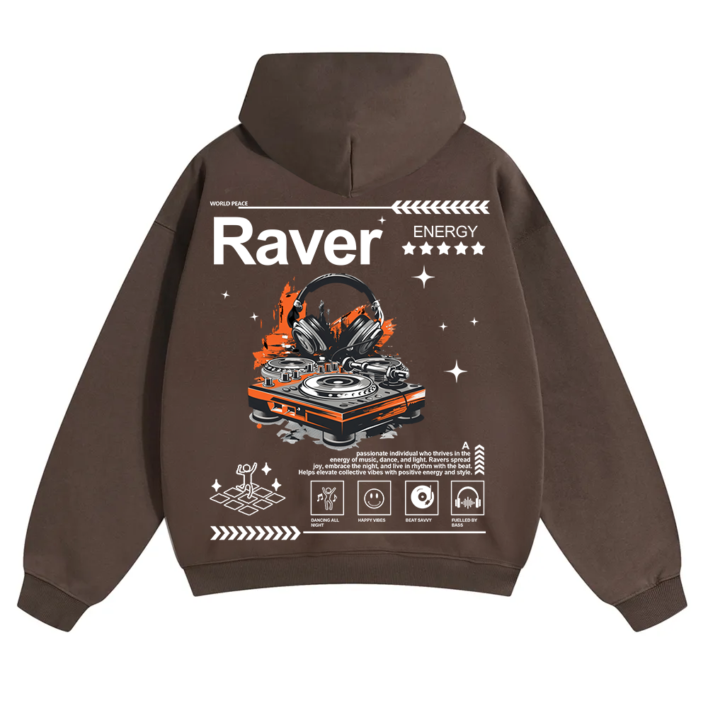 Raver Unisex Solid Color Hoodie wearishow