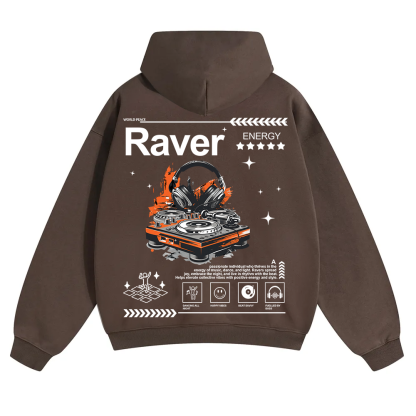 Raver Unisex Solid Color Hoodie wearishow