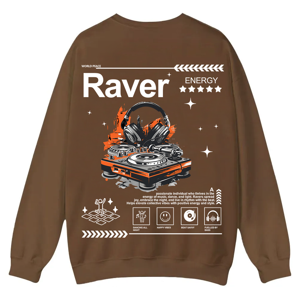 Raver Casual Crewneck Sweatshirt wearishow