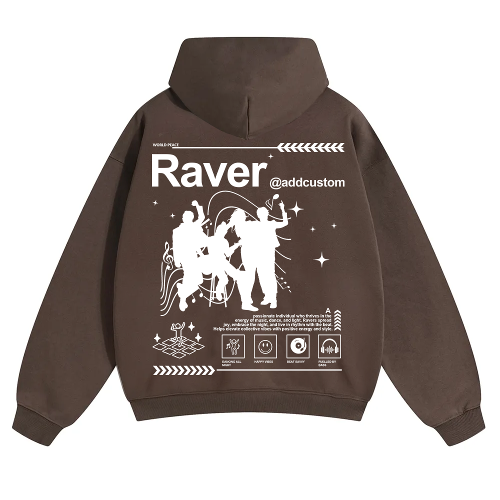 Addcustom Raver Unisex Solid Color Hoodie wearishow