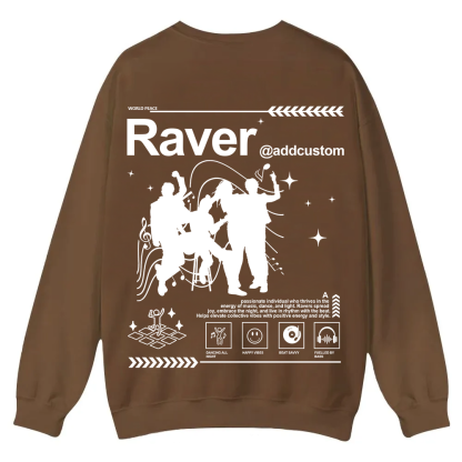 Addcustom Raver Casual Crewneck Sweatshirt wearishow
