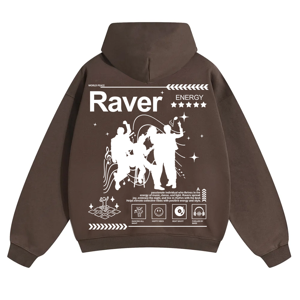 Raver Unisex Solid Color Hoodie wearishow