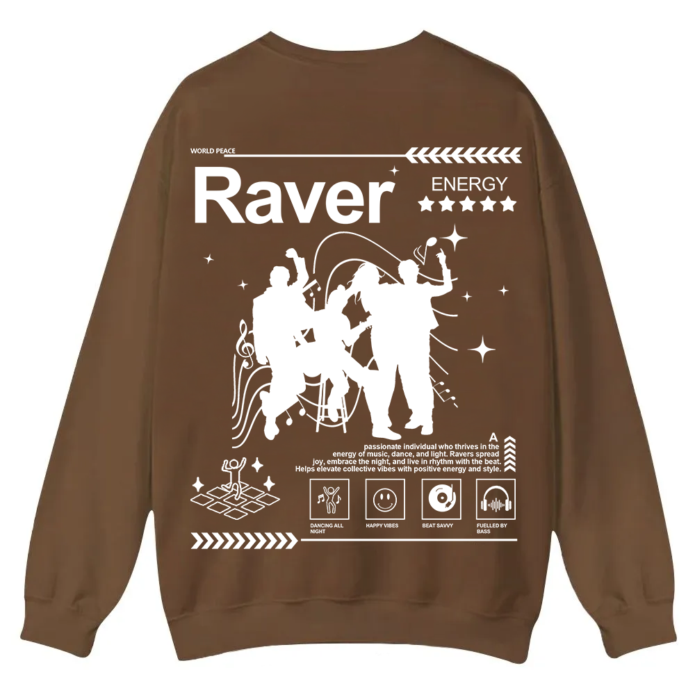 Raver Casual Crewneck Sweatshirt wearishow