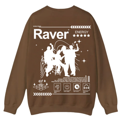 Raver Casual Crewneck Sweatshirt wearishow