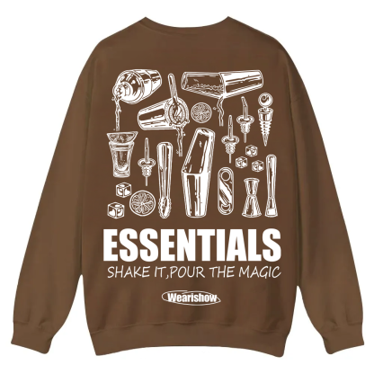 Bartender Essentials Casual Crewneck Sweatshirt wearishow