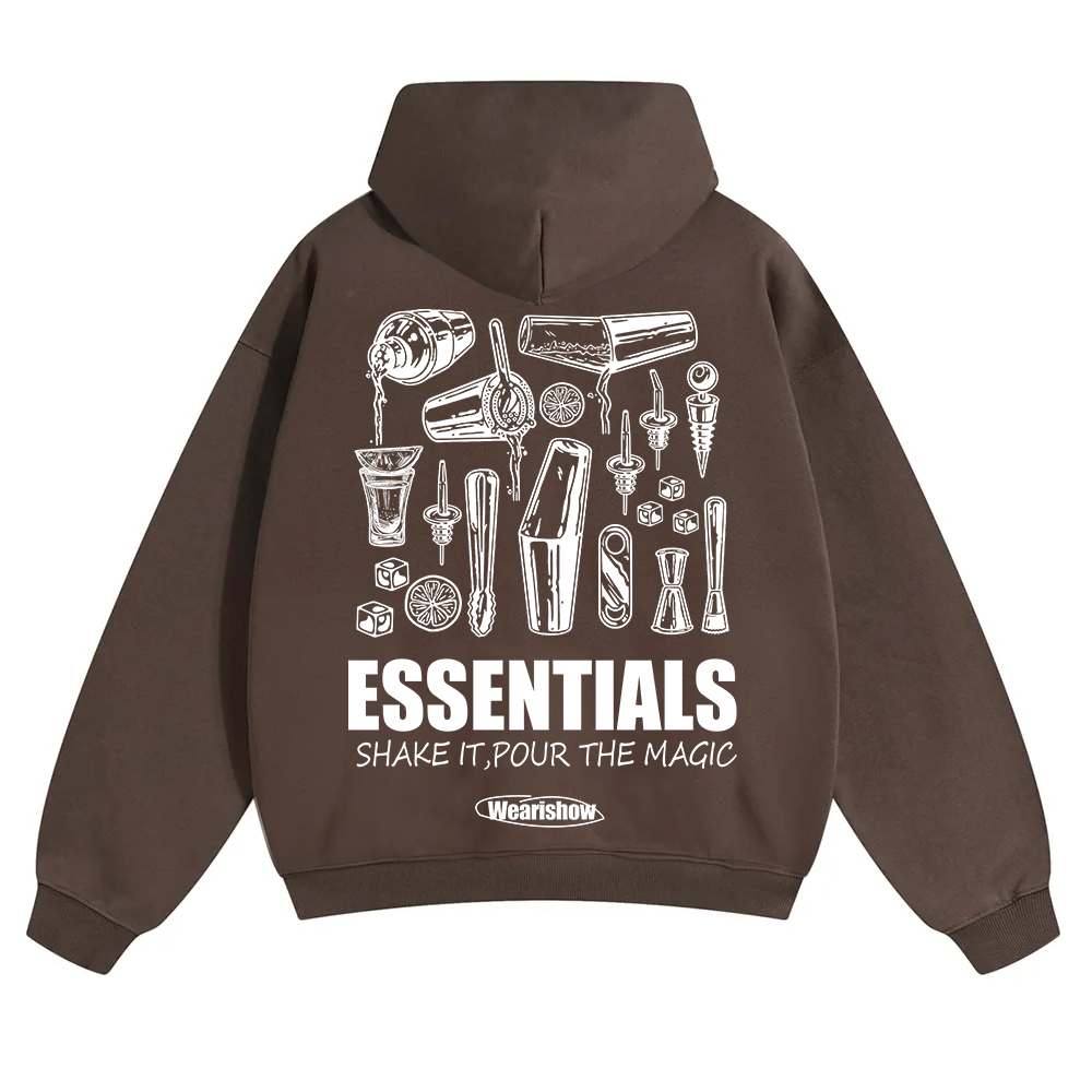 Bartender Essentials Unisex Solid Color Hoodie wearishow