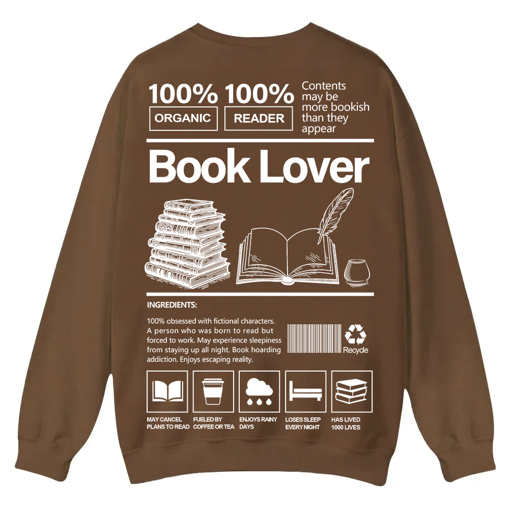 Book Lover Casual Crewneck Sweatshirt wearishow