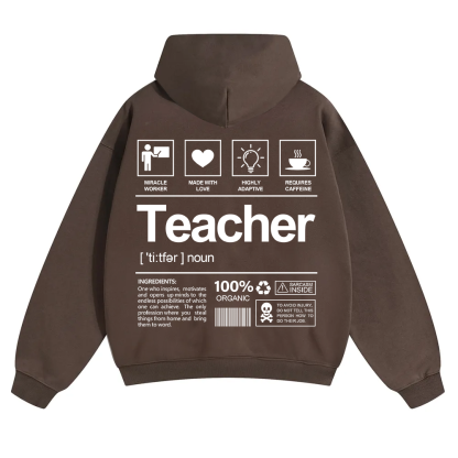 Teacher Unisex Solid Color Hoodie wearishow