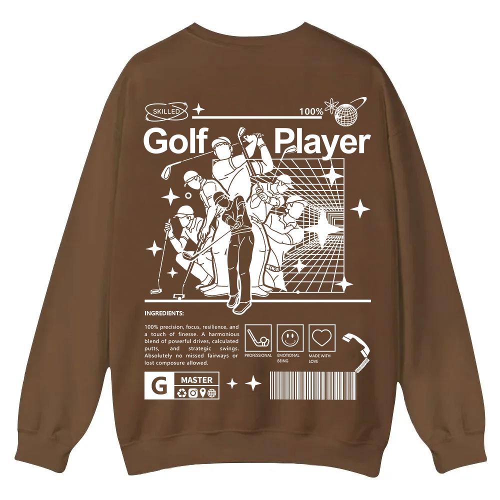Golf Player Casual Crewneck Sweatshirt wearishow wearishow