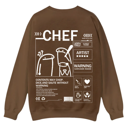 Chef Solid Color Unisex Casual Crewneck Sweatshirt