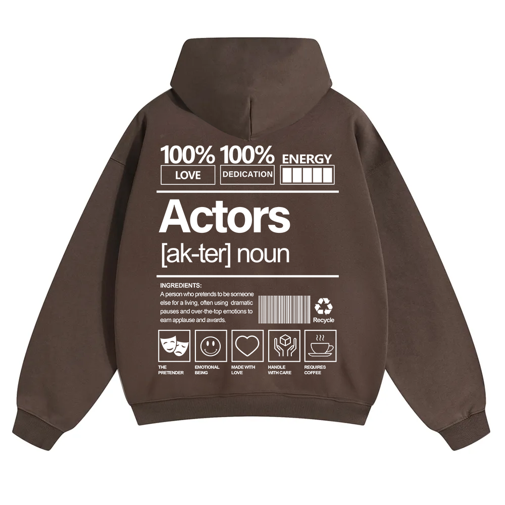 Actors Unisex Solid Color Hoodie wearishow