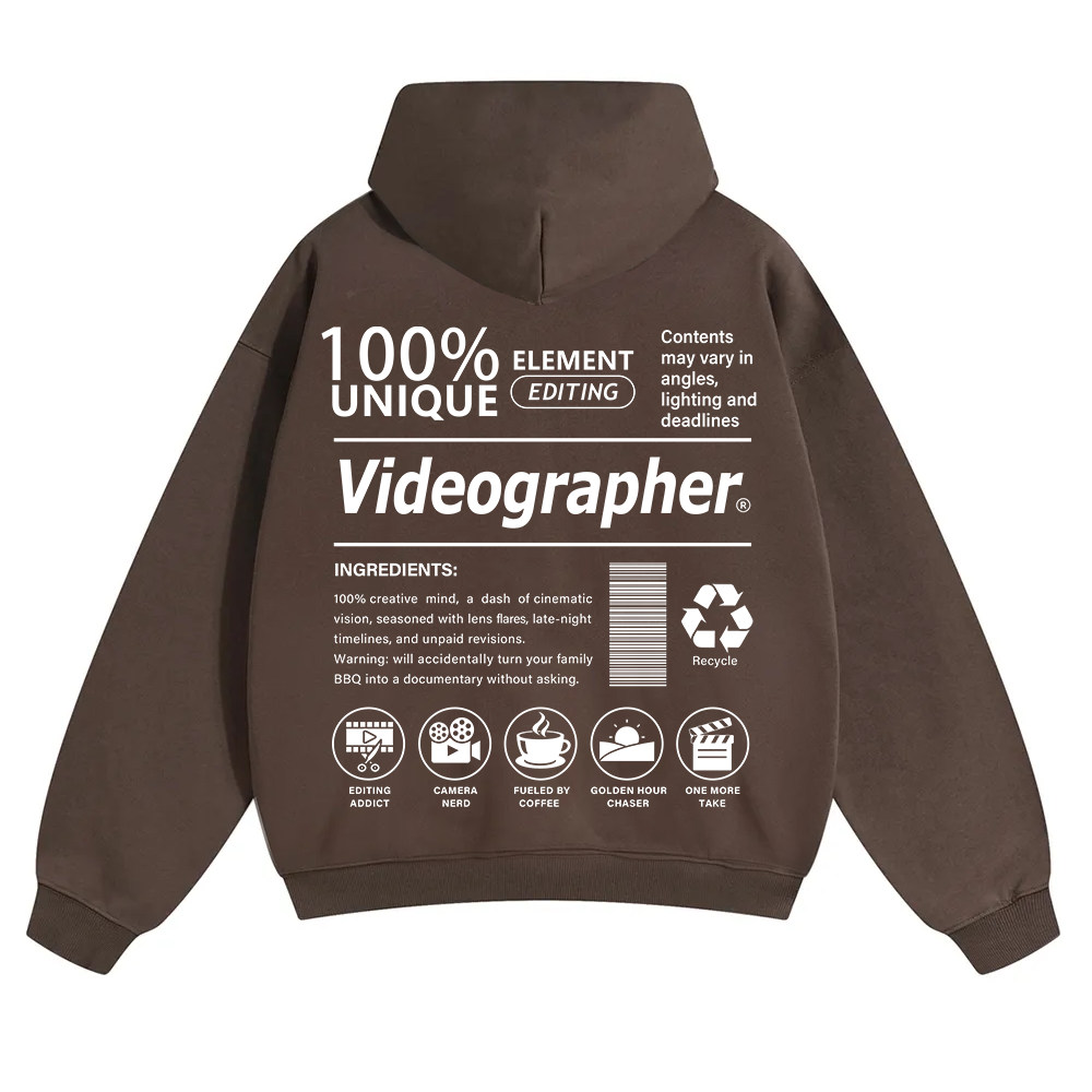 Videographer Unisex Solid Color Hoodie wearishow