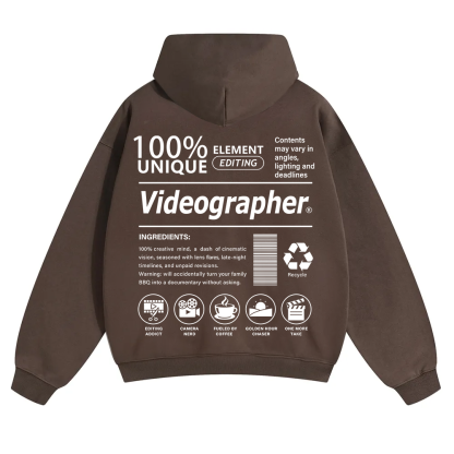 Videographer Unisex Solid Color Hoodie wearishow