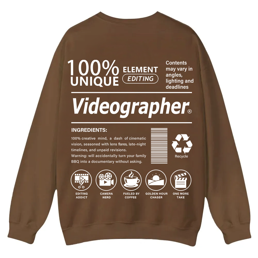 Videographer Casual Crewneck Sweatshirt wearishow wearishow