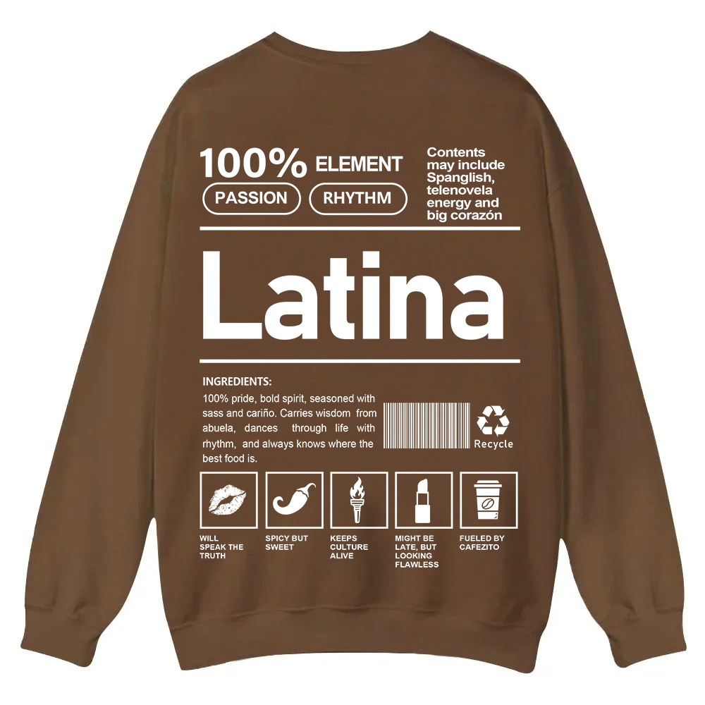 Latina Unisex Fit  Casual Crewneck Sweatshirt wearishow