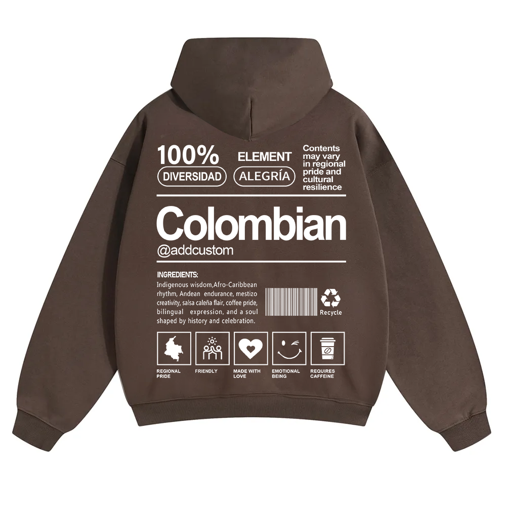 Colombian Addcustom Unisex Fit Color Hoodie wearishow