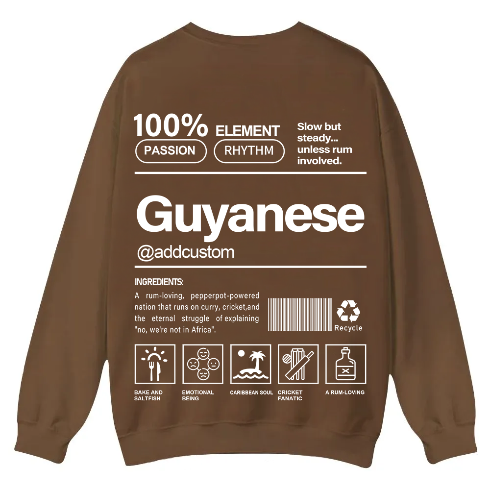 Guyanese Addcustom Unisex Fit  Casual Crewneck Sweatshirt wearishow