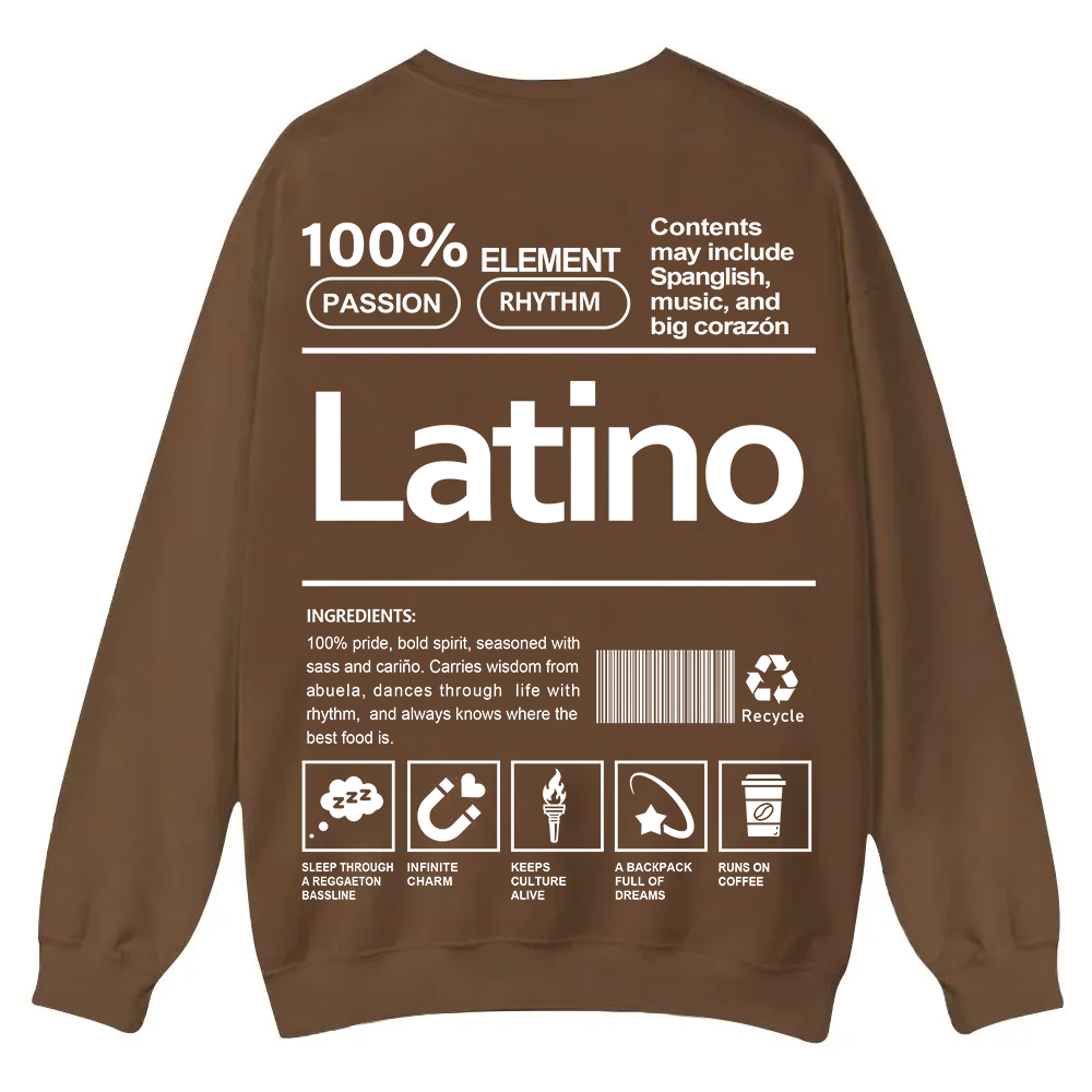 Latino Unisex Fit  Casual Crewneck Sweatshirt wearishow