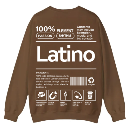 Latino Unisex Fit  Casual Crewneck Sweatshirt wearishow