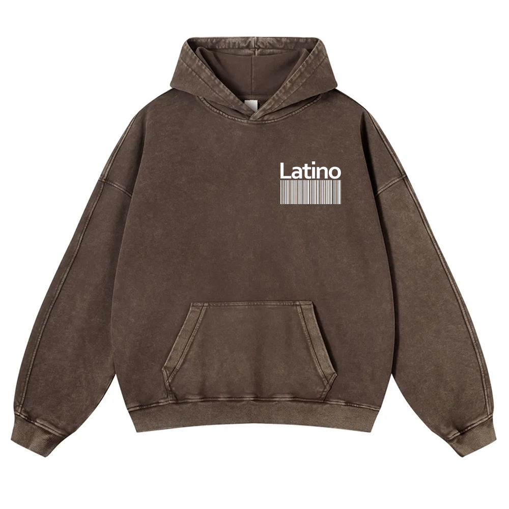 Latino Unisex Fit  Washed Hoodie wearishow