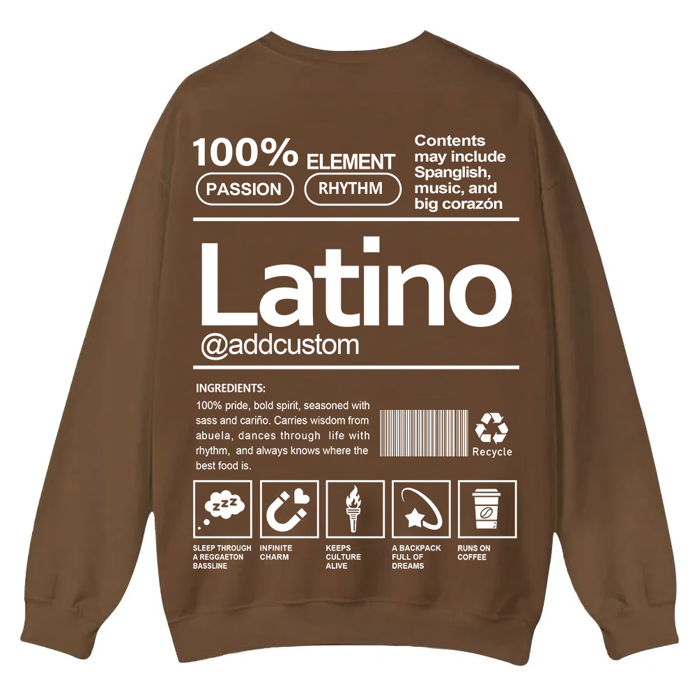 Latino Addcustom Unisex Fit  Casual Crewneck Sweatshirt wearishow