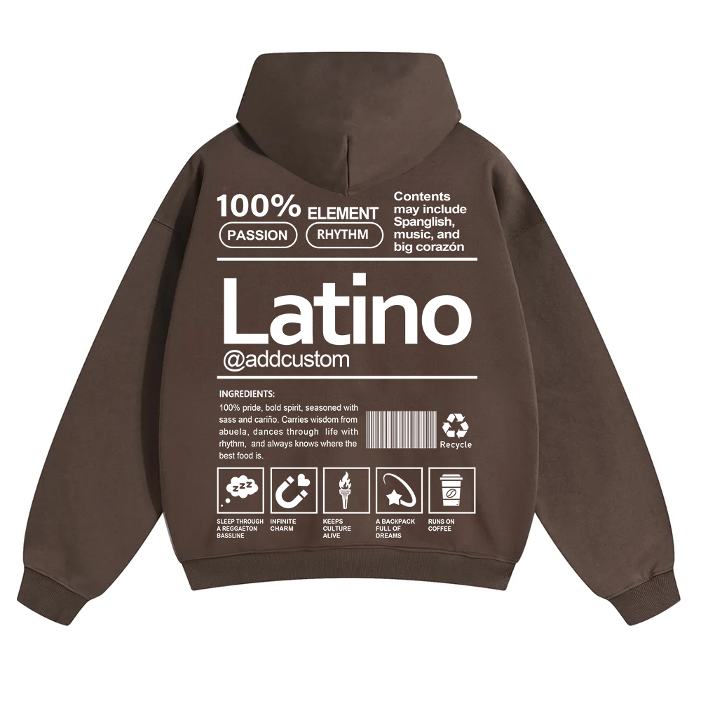 Latino Addcustom Unisex Fit Color Hoodie wearishow