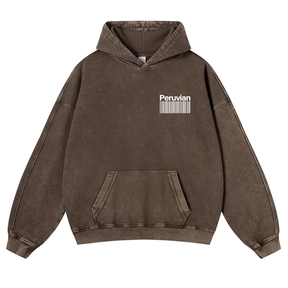 Peruvian Addcustom Unisex Fit  Washed Hoodie wearishow