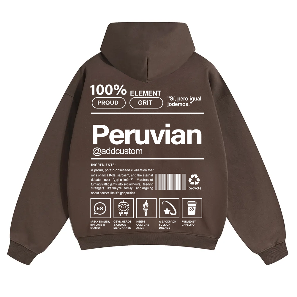 Peruvian Addcustom Unisex Fit Color Hoodie wearishow