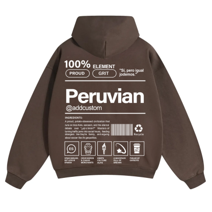 Peruvian Addcustom Unisex Fit Color Hoodie wearishow