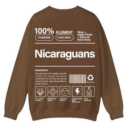 Nicaraguans Unisex Fit  Casual Crewneck Sweatshirt wearishow