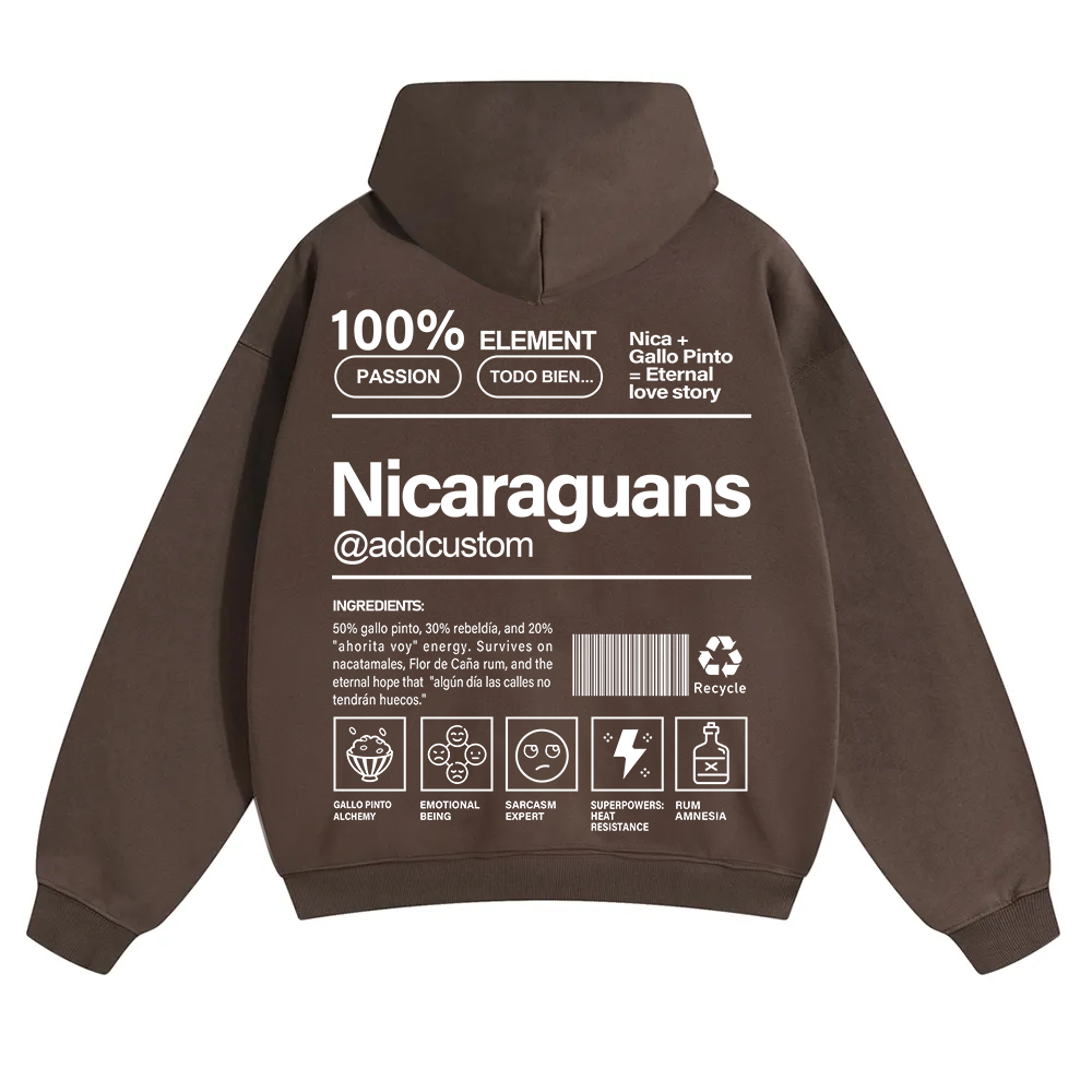 Nicaraguans Addcustom Unisex Fit Color Hoodie wearishow