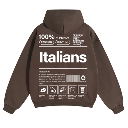 Italians Unisex Fit Color Hoodie wearishow