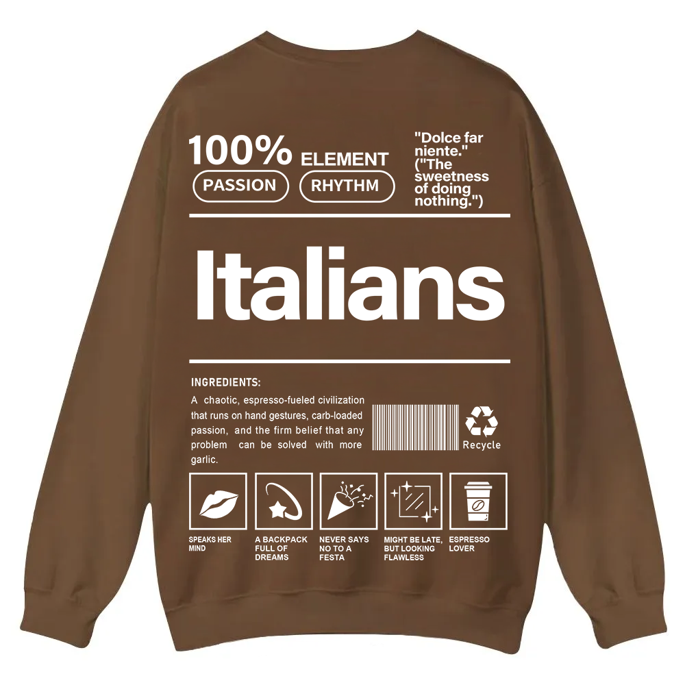 Italians Unisex Fit  Casual Crewneck Sweatshirt wearishow