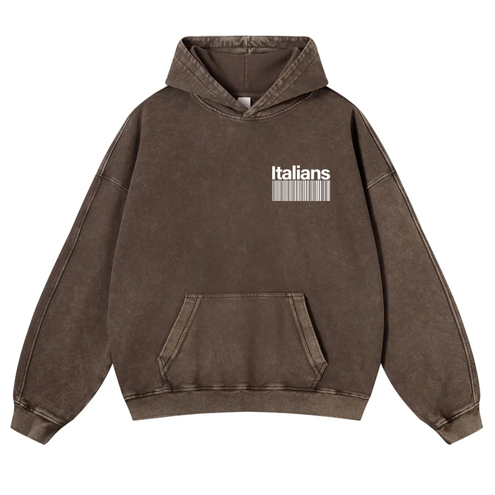 Italians Unisex Fit  Washed Hoodie wearishow