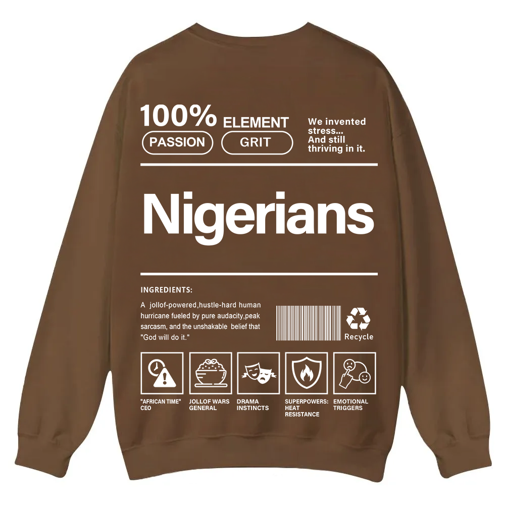 Nigerians Unisex Fit  Casual Crewneck Sweatshirt wearishow