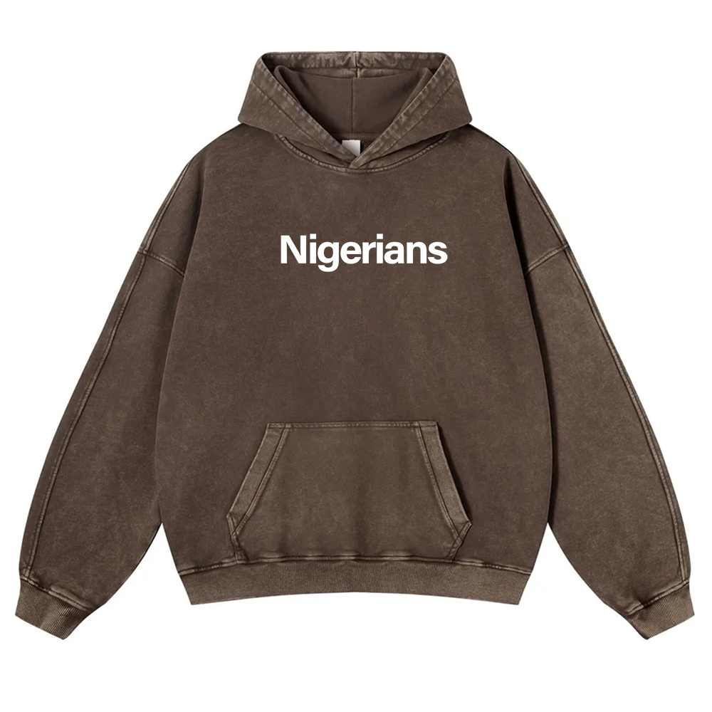 Nigerians Unisex Fit  Washed Hoodie wearishow