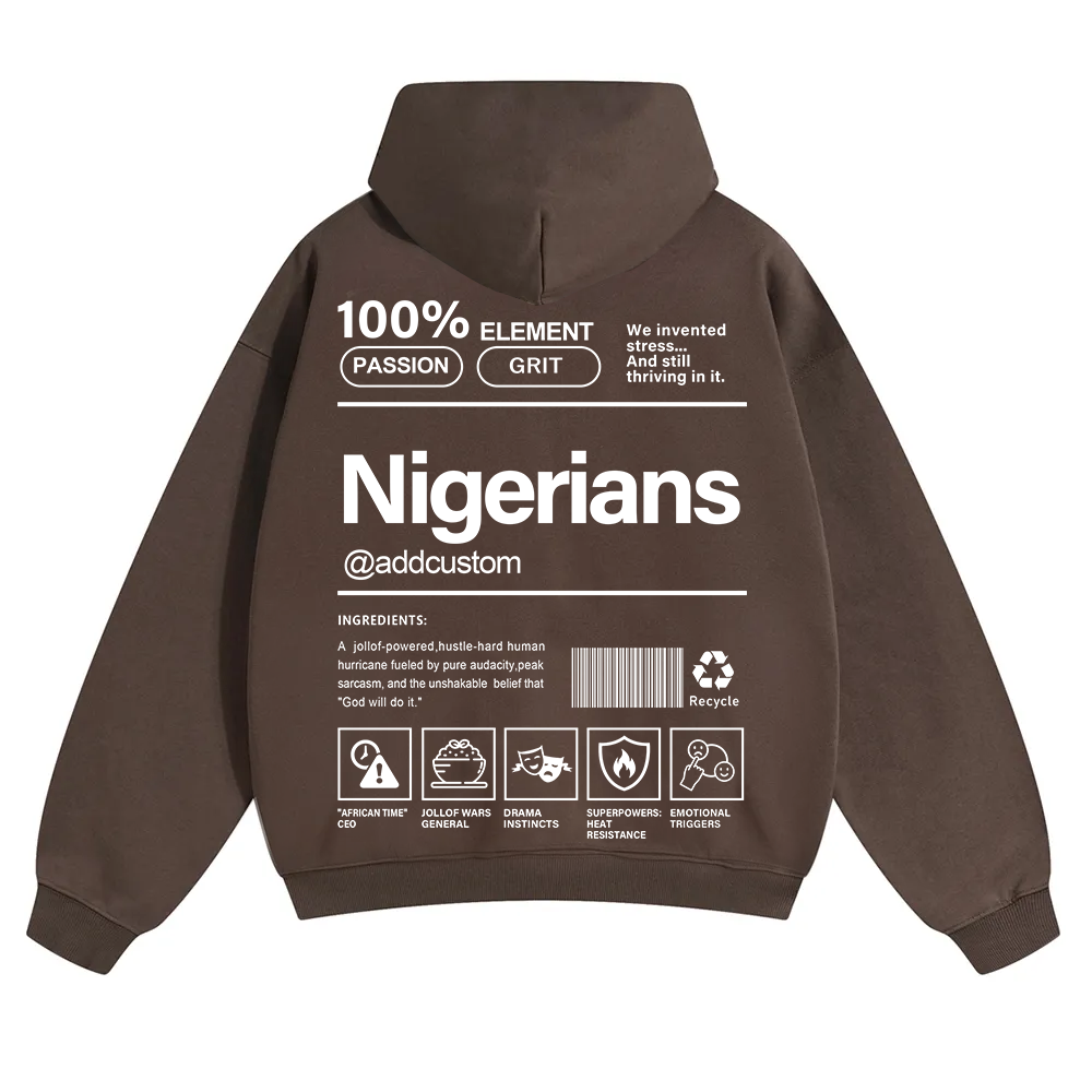 Nigerians Addcustom Unisex Fit Color Hoodie wearishow