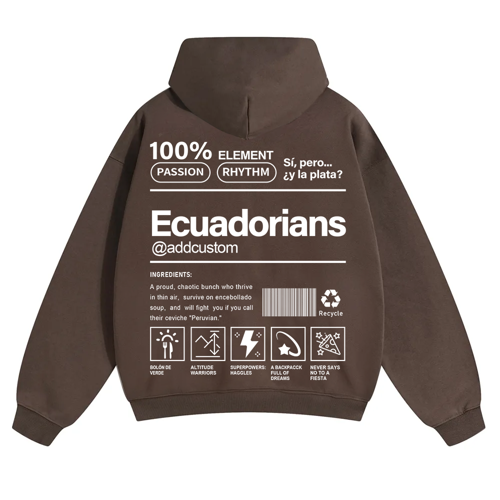Ecuadorians Addcustom Unisex Fit Color Hoodie wearishow